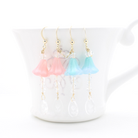 Isabelle vintage flower clear drop earrings