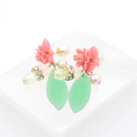 Camila vintage charmed bouquet green leaf earrings