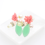 Camila vintage charmed bouquet green leaf earrings