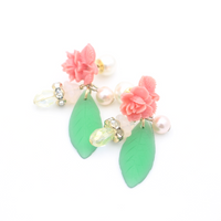 Camila vintage charmed bouquet green leaf earrings