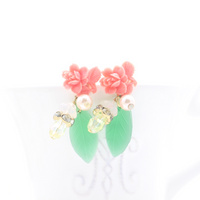 Camila vintage charmed bouquet green leaf earrings