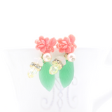 Camila vintage charmed bouquet green leaf earrings